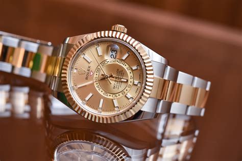 sky dweller rolex two tone